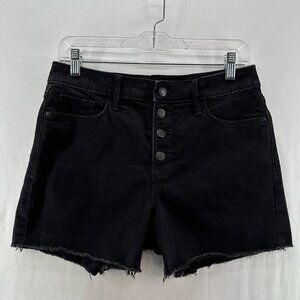 Old Navy High-Waisted Cut-Off Shorts Womens 10 Button Fly Frayed Hem Denim Black